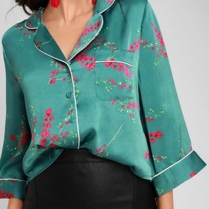 Floral print satin top